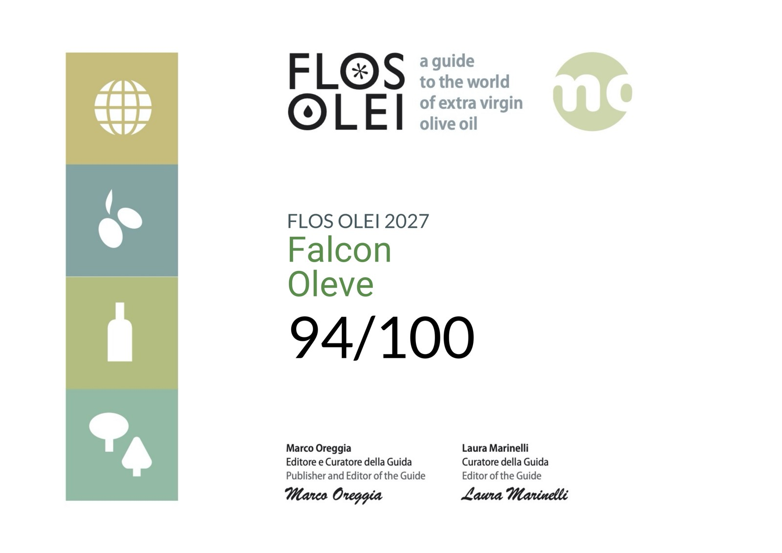 Το δίπλωμά μας στο Flos Olei 2027: Falcon – Oleve, 94/100